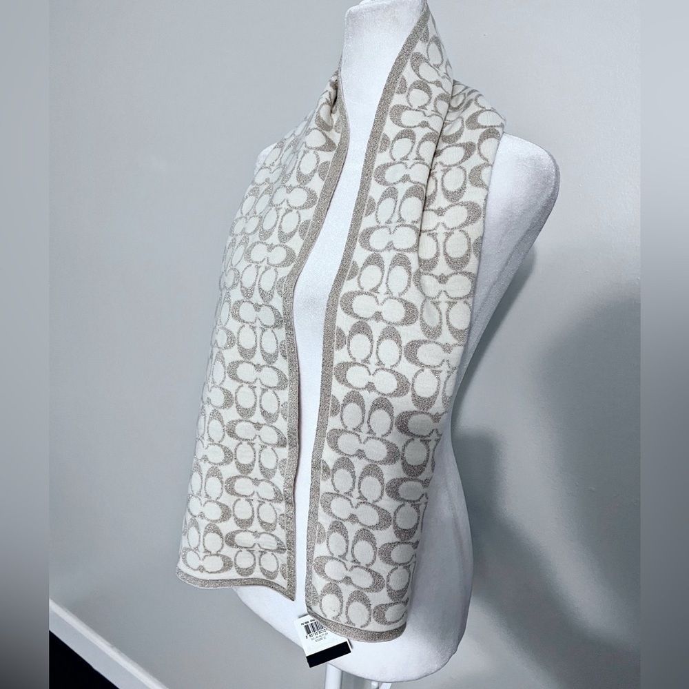 Coach New! Vintage Logo Classic Wool Scarf